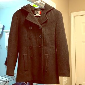 Dark gray wool pea coat
